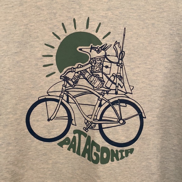 Patagonia women’s Organic Cotton Bicycle Pattern Hoodie Sweatshirt sizeM - Picture 3 of 6